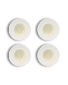 Set di 4 piatti gourmet urus in porcellana beige e bianca - D.23,5 cm