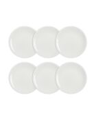 Lot 6 assiettes plates omega en porcelaine blanches - D.18cm