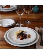 Lot 6 assiettes plates omega en porcelaine blanches - D.18cm