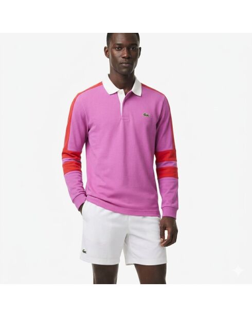 Polo Malva rugby classic fit a blocchi di colore
