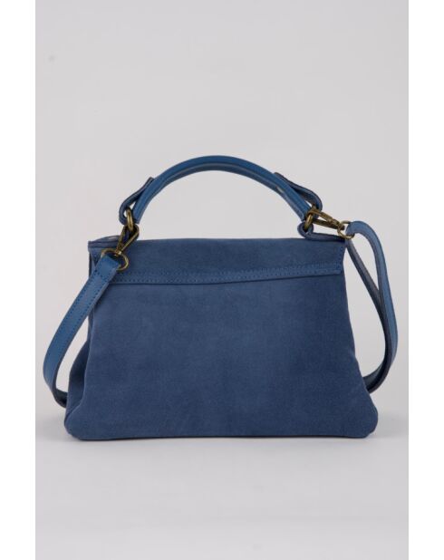 Louis blauwe leren schoudertas - 28x20x9cm