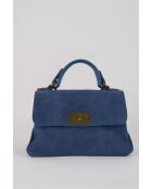 Louis blauwe leren schoudertas - 28x20x9cm