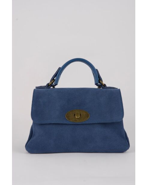 Louis blauwe leren schoudertas - 28x20x9cm