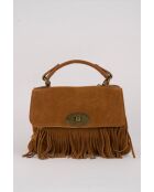 Louis Frange Schultertasche aus kamelfarbenem Leder - 28x20x9cm