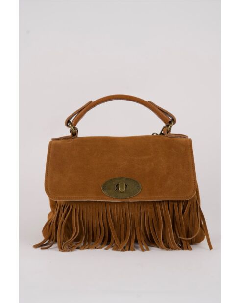 Louis Frange Schultertasche aus kamelfarbenem Leder - 28x20x9cm