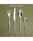 Juego de cubiertos y cuchillos de mesa gris Jet Styl, 24 piezas