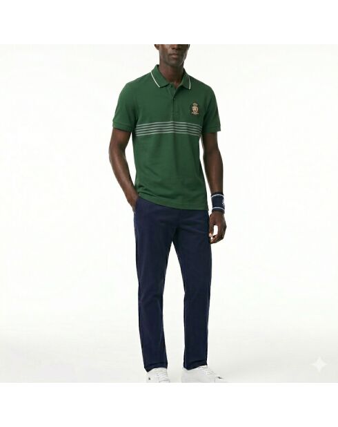 L.12.12 poloshirt met klassieke pasvorm, geborduurd groen wapenschild