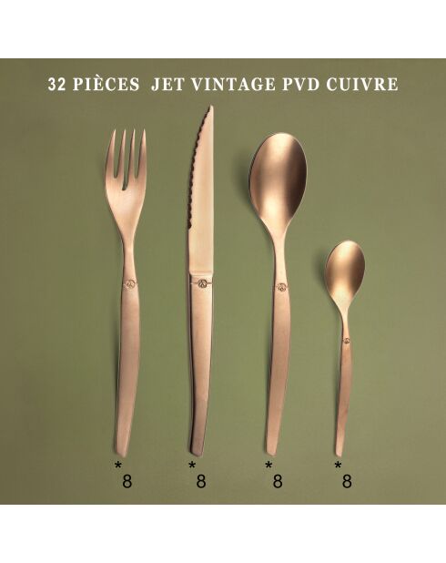 Besteckset Vintage Copper Jet, 32-teilig