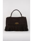 Mick leren handtas Frange mokka - 40x25x14cm