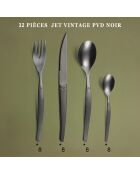 Besteckset im Vintage-Stil, tiefschwarz, 32-teilig