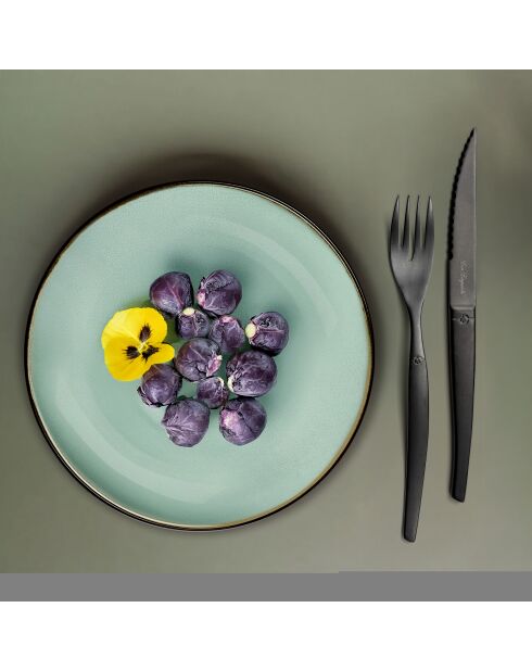 Besteckset im Vintage-Stil, tiefschwarz, 32-teilig