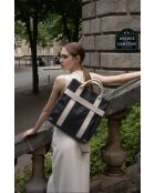 Sac à dos en cuir Gao Dollaro noir - 37,5 x 9 x 37cm