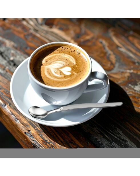 6 cuillères expresso moka & 6 cuillères long drink jet miroir acier