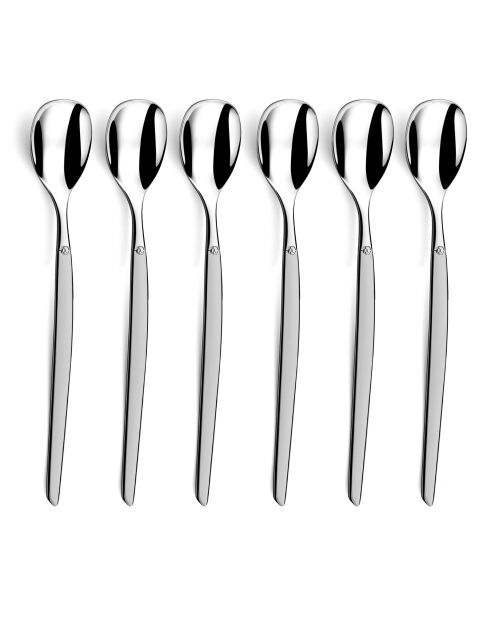 6 Cuillères glace & mazagran Jet Satin grises