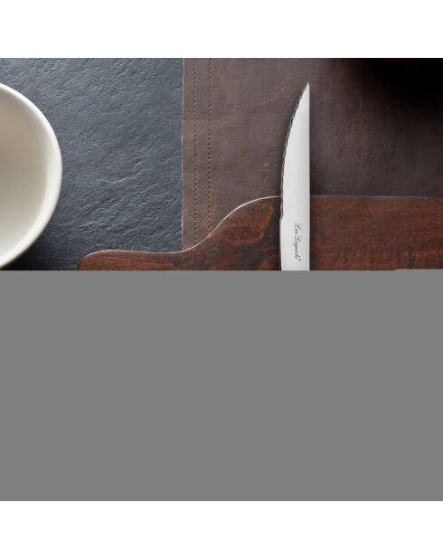 6 couteaux steak jet sable inox