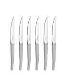 6 couteaux steak jet sable inox