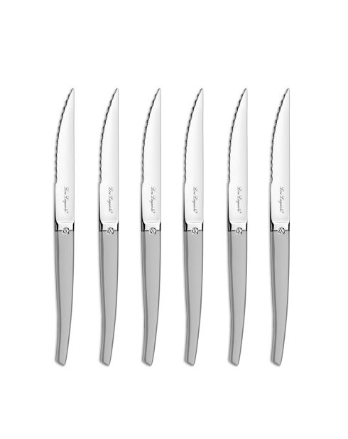 6 couteaux steak jet sable inox