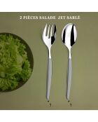 2 jetsaladeservers in grijs zand - 28x7,5 cm