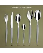 Besteckset aus sandgestrahltem Stahl, 50-teilig