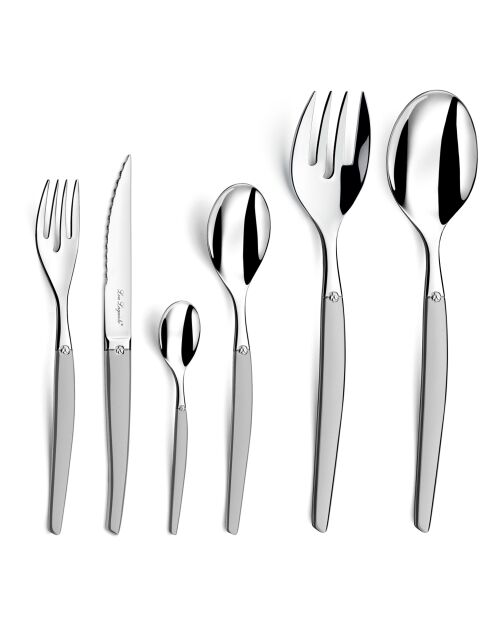 Besteckset aus sandgestrahltem Stahl, 50-teilig