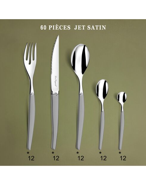 Besteckset Jet Satin - 60-teilig grau