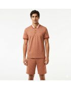 Polo jacquard de corte clásico con monograma de Iberis/Latte