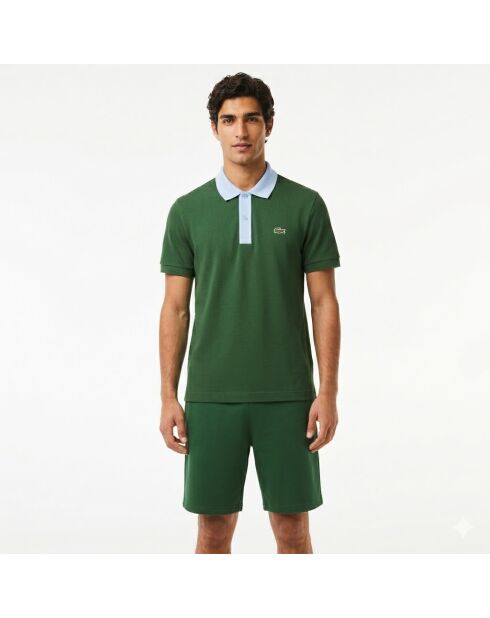 L.12.12 poloshirt met klassieke pasvorm en contrasterende groen/panoramakraag