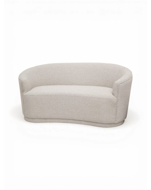 2-Sitzer-Sofa, geschlungener Stoff, graues Leinen, 148 x 73 x 77,5 cm