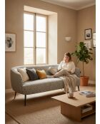 Grijze plissébank van jacquardfluweel met grafische print - 180x80x74 cm