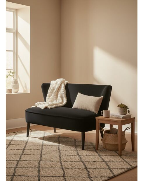 Schwarzes 2-Sitzer-Sofa - 110x60x75 cm