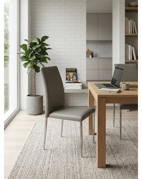 Chaise de table inox gris foncé - 44x54x94 cm