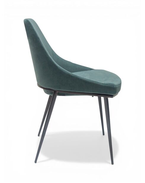 Stoel Terre in Engels groen fluweel - 51x49x81 cm