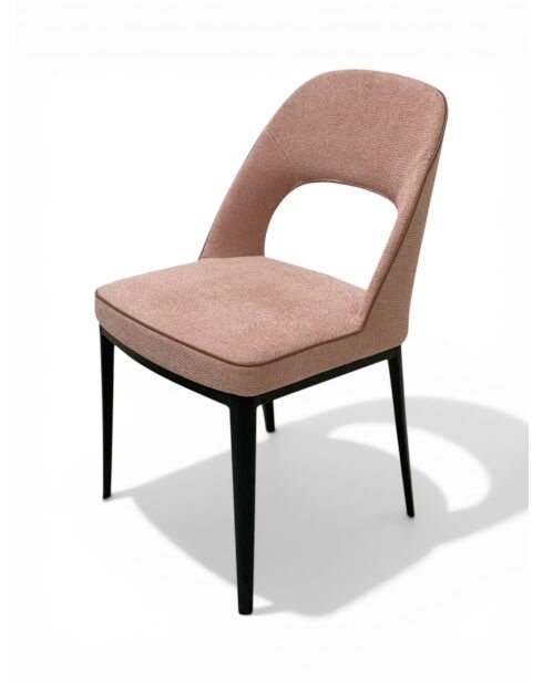 Mercure-stoel in poederroze stof - 45x45x81 cm