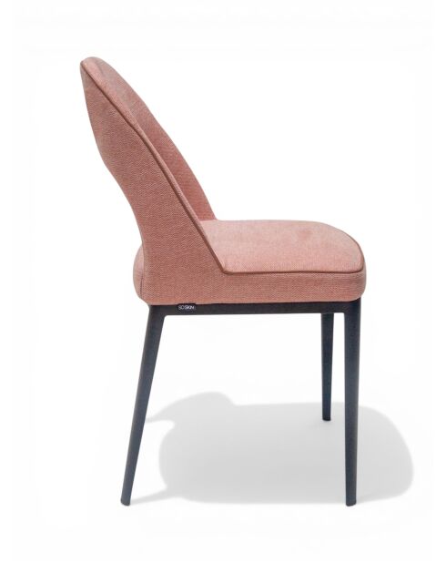 Mercure-stoel in poederroze stof - 45x45x81 cm