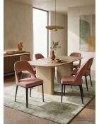 Mercure-stoel in poederroze stof - 45x45x81 cm