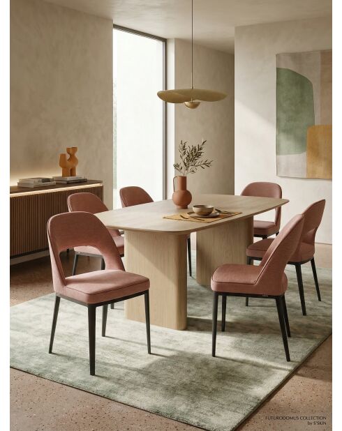 Mercure-stoel in poederroze stof - 45x45x81 cm