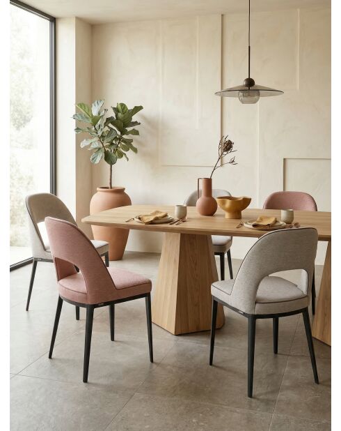 Mercure-stoel in poederroze stof - 45x45x81 cm