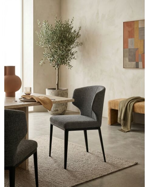 Chaise Venus en tissu gris foncé - 51x55x78 cm