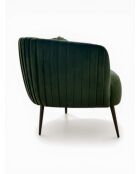 Divano effetto plissettato in velluto verde bosco - 180x80x74 cm