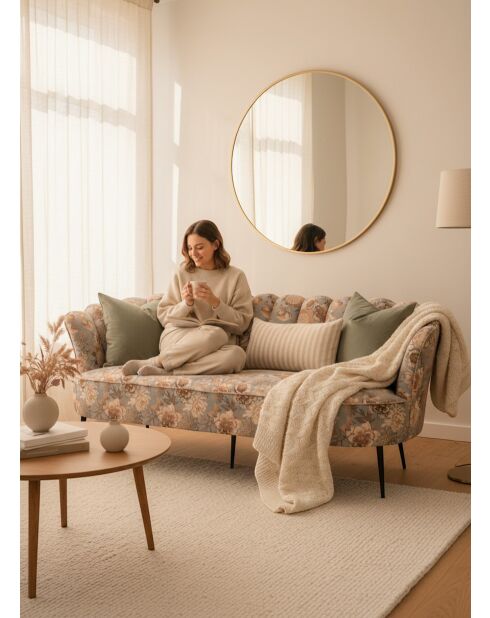 Veelkleurige bank met vogelkroon - 192x80x82 cm