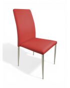 Chaise de table inox rouge - 44x54x94 cm