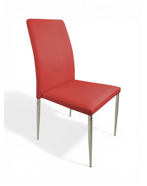 Chaise de table inox rouge - 44x54x94 cm
