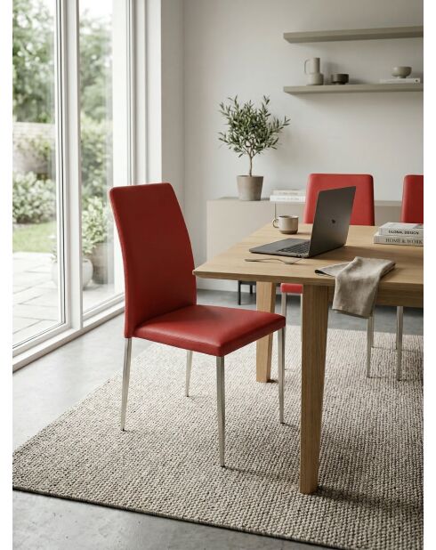 Chaise de table inox rouge - 44x54x94 cm