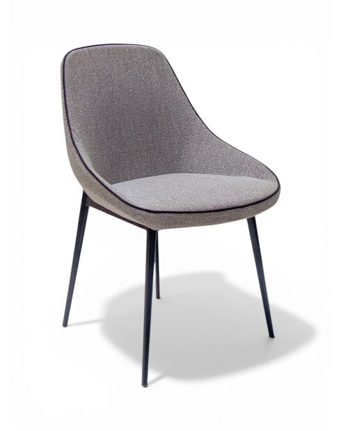 Chaise Mars en tissu gris chiné - 52x48x81 cm