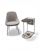 Chaise Mars en tissu gris chiné - 52x48x81 cm