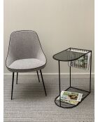 Chaise Mars en tissu gris chiné - 52x48x81 cm