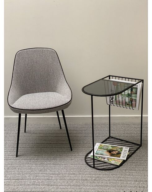 Chaise Mars en tissu gris chiné - 52x48x81 cm