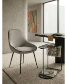 Chaise Mars en tissu gris chiné - 52x48x81 cm