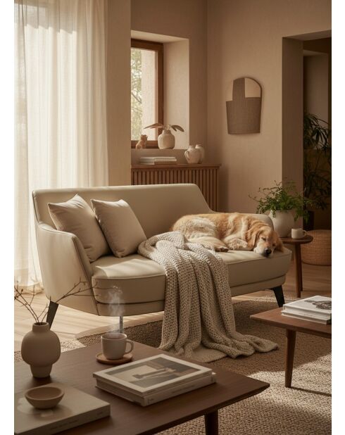 Canapé Pluton taupe - 142x81x78 cm