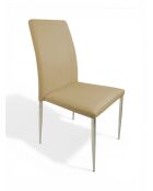 Sandfarbener Edelstahl-Tischstuhl - 44x54x94 cm